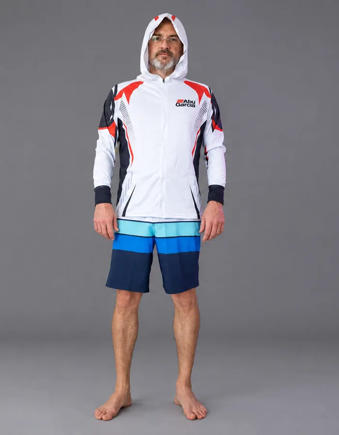 Cloud9 in a fishing hoodie and board shorts